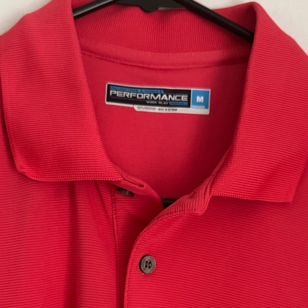 Roundtree & Yorke Men's M‎ Performance Polo Golf Shirt Moisture Wicking Salmon